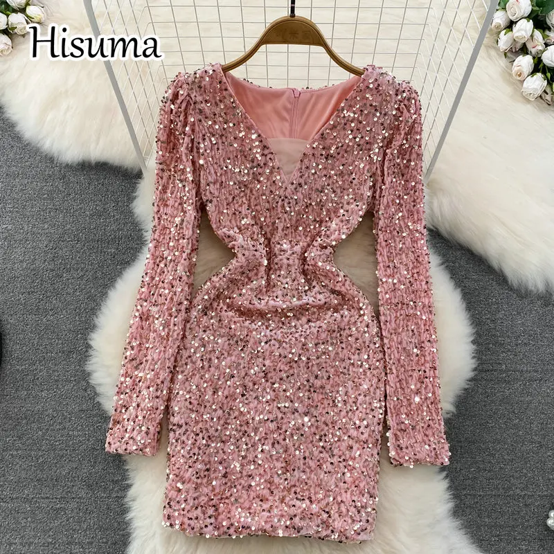 2023 spring new women's sequins v-neck long sleeve velvet with mesh sheath dress female Chic waist bling buttock party dresses
2023 spring new women's sequins v-neck long sleeve velvet with mesh sheath dress female Chic waist bling buttock party dresses