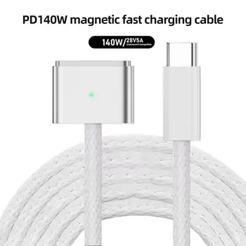 USB C타입-맥세이프 3 마그네틱 충전기 코드, 노트북 충전 케이블 컨버터, 맥북 에어, 프로, A2442, A2485, A2681, PD 140W