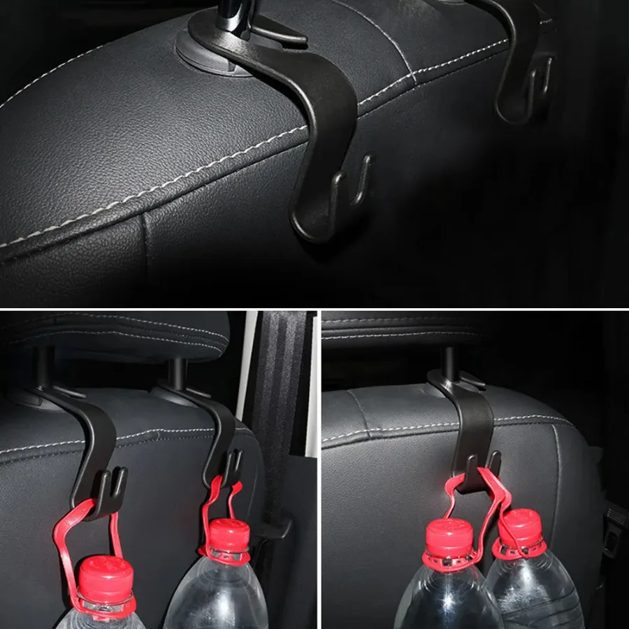 

2Pcs Universal Auto Car Headrest Back Seat Hook Hanger Vehicle Organizer Holder for Handbags Purses Coats Grocery Bag Rack Hook