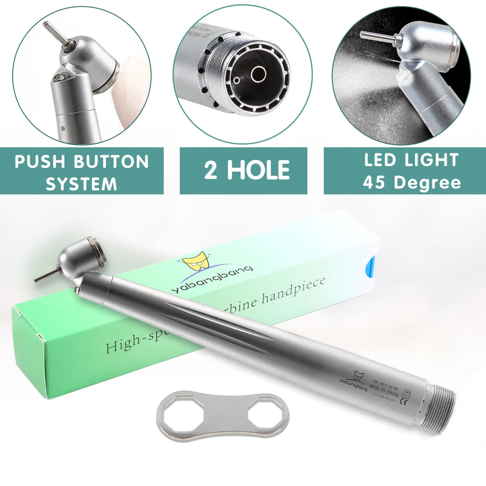 45 Degree Dental E-Generator Surgical LED Fiber Optic High Speed Handpiece Turbine 2 Hole Fit Nsk
45 Degree Dental E-Generator Surgical LED Fiber Optic High Speed Handpiece Turbine 2 Hole Fit Nsk