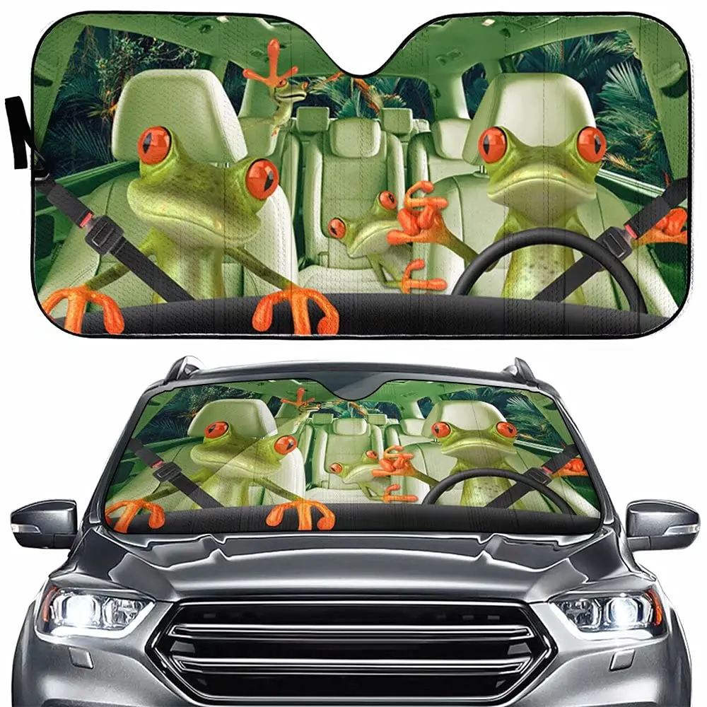 Frog Driving Auto Windshield Sun ShadeFunny Animal Personalized Foldable Sun Visor Protector Sunshade for Car Truck SUV to Keep 
Frog Driving Auto Windshield Sun ShadeFunny Animal Personalized Foldable Sun Visor Protector Sunshade for Car Truck SUV to Keep