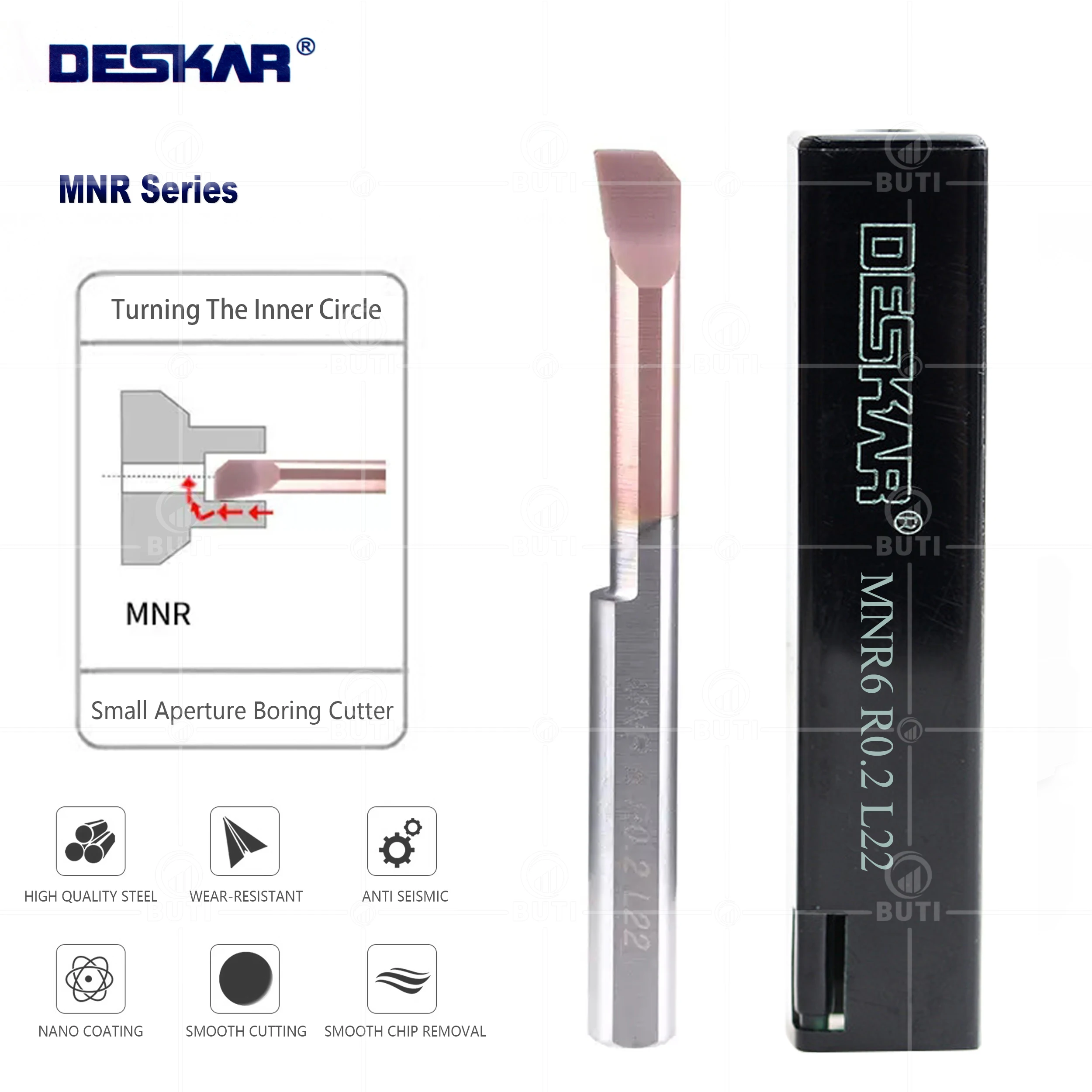 DESKAR 100% Original MNR Small Bore Boring Tools Integral Tungsten Carbide Internal Super Seismic Boring Tools CNC Lathe Cutter
DESKAR 100% Original MNR Small Bore Boring Tools Integral Tungsten Carbide Internal Super Seismic Boring Tools CNC Lathe Cutter