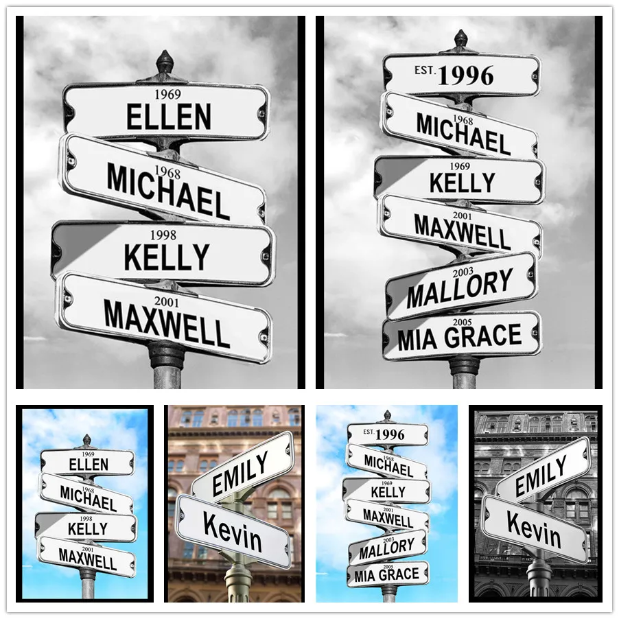 Family Street Sign Poster Custom Name Canvas Painting Intersection Name Anniversary Wall Art Print Personalize Father's Day Gift
Family Street Sign Poster Custom Name Canvas Painting Intersection Name Anniversary Wall Art Print Personalize Father's Day Gift