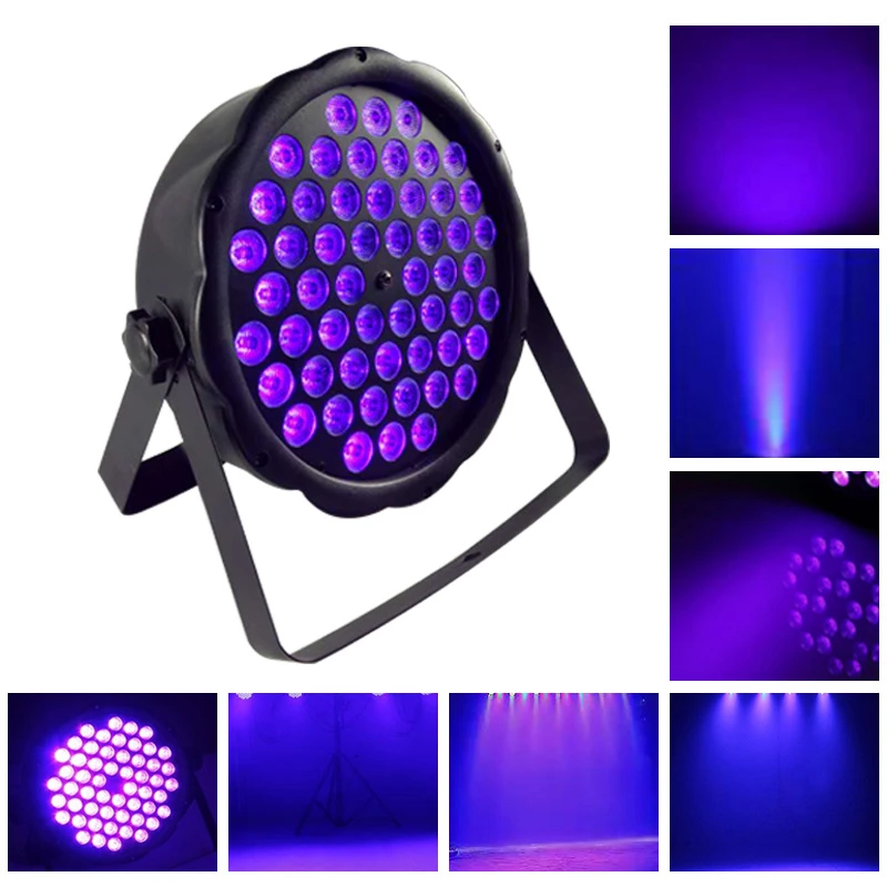 54 светодиодный UV Stage Par Светильник Sound Active DMX512, Ультрафиолетовый черный свет
54 светодиодный UV Stage Par Светильник Sound Active DMX512, Ультрафиолетовый черный свет