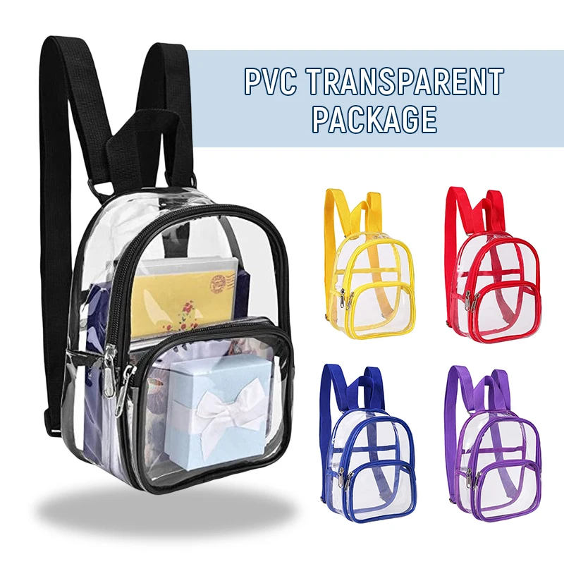 

Transparent Pvc Backpack Clear Backpacks for Teenagers Students Kids Waterproof School Bag Summer Beach Stadium Swim Phone Bag