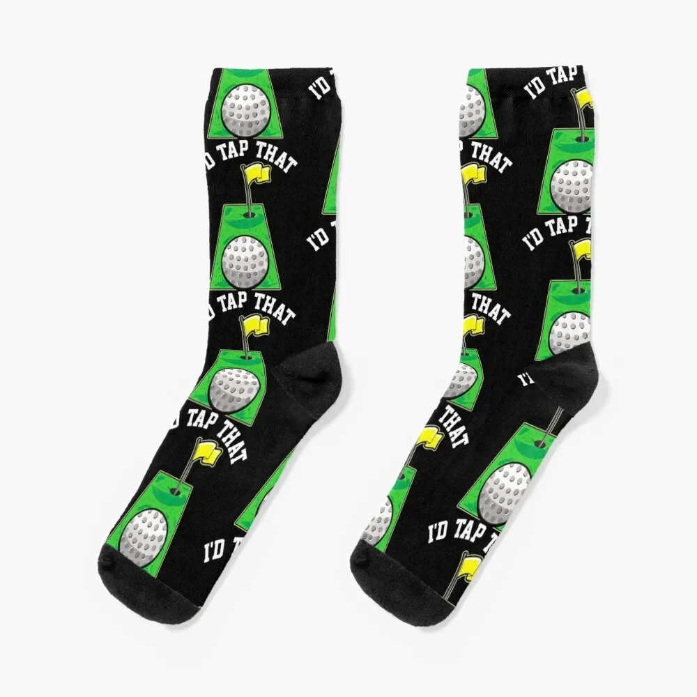 

Funny I'd Tap That Golfing Putting Cute Golfer Pun Socks funny gift heated Rugby Socks Women Men's