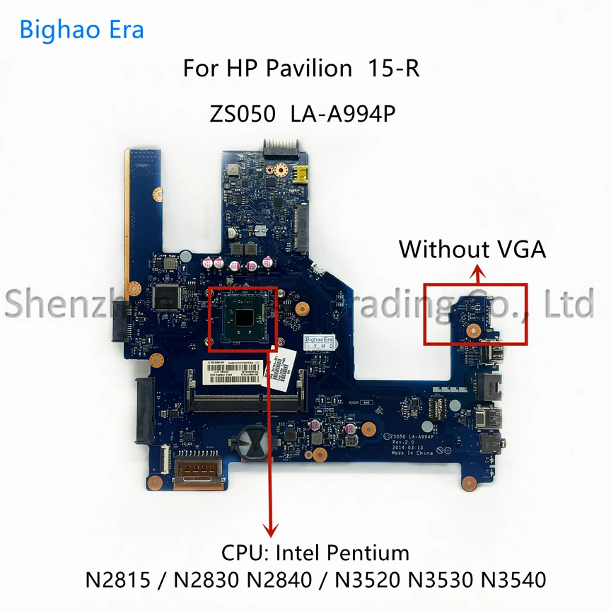 

ZS050 LA-A994P For HP 15-R 250 G3 256 G3 Laptop Motherboard With N2815 N2840 N3540 CPU DDR3 SPS:788289-501 774771-001 788289-001