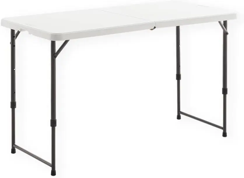 Foot Height Adjustable Fold-in-Half Table with Carrying Handle, Easy Folding and Storage, Indoor Outdoor Use, White
Foot Height Adjustable Fold-in-Half Table with Carrying Handle, Easy Folding and Storage, Indoor Outdoor Use, White