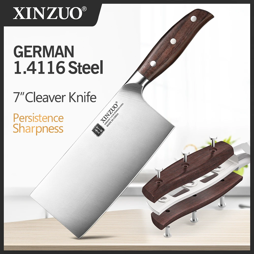 XINZUO 7'' Cleaver Knives Germany 1.4116 Steel Red Sandalwood Handle Cooking Slicing Vegetable Carving Meat Butcher Knife
XINZUO 7'' Cleaver Knives Germany 1.4116 Steel Red Sandalwood Handle Cooking Slicing Vegetable Carving Meat Butcher Knife