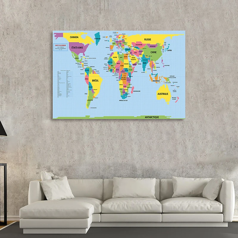 In French The World Map 225*150cm Decorative Poster Non-woven Canvas Painting Wall Home Decoration Children School Supplies
In French The World Map 225*150cm Decorative Poster Non-woven Canvas Painting Wall Home Decoration Children School Supplies