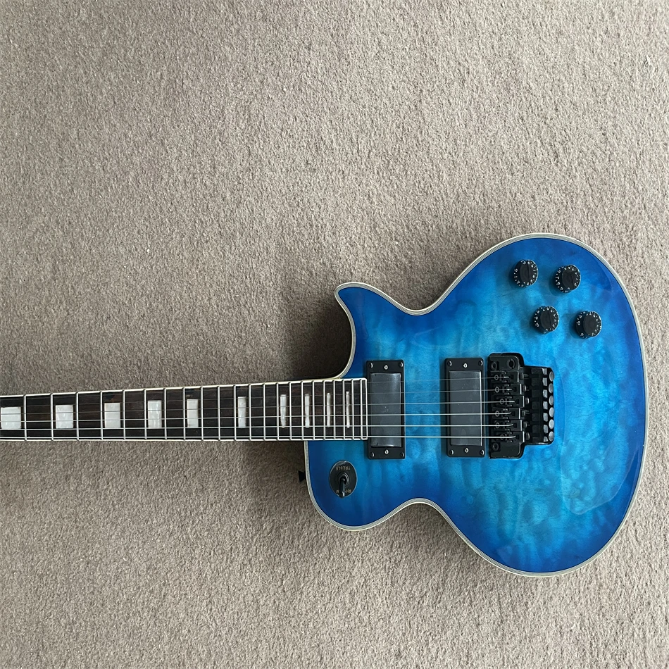 Высококачественная электрическая гитара, флокулянт, Пульсация воды, синий цвет, черная фурнитура, система флюминации, бесплатная доставка, 
Высококачественная электрическая гитара, флокулянт, Пульсация воды, синий цвет, черная фурнитура, система флюминации, бесплатная доставка,