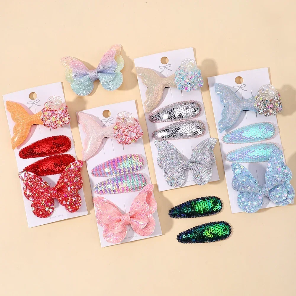 4pcs/set Girls Sequin Fish Tail Butterfly Hairpins Children Kids BB Hair Clips Barrettes Baby Accessories Hairclip Headwear Gift
4pcs/set Girls Sequin Fish Tail Butterfly Hairpins Children Kids BB Hair Clips Barrettes Baby Accessories Hairclip Headwear Gift