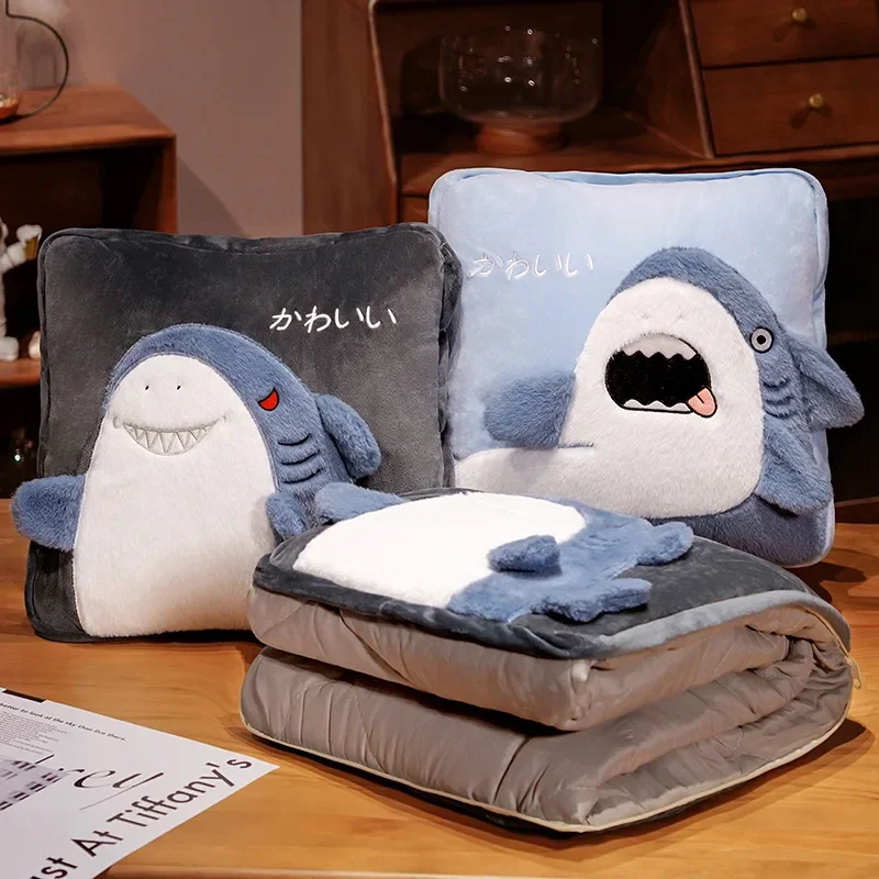 Cartoon Shark Pillow Quilt Dual-Purpose 2-in-1 Office Cushion Cover Blanket Comfortable Washed Cotton Nap Blanket
Cartoon Shark Pillow Quilt Dual-Purpose 2-in-1 Office Cushion Cover Blanket Comfortable Washed Cotton Nap Blanket