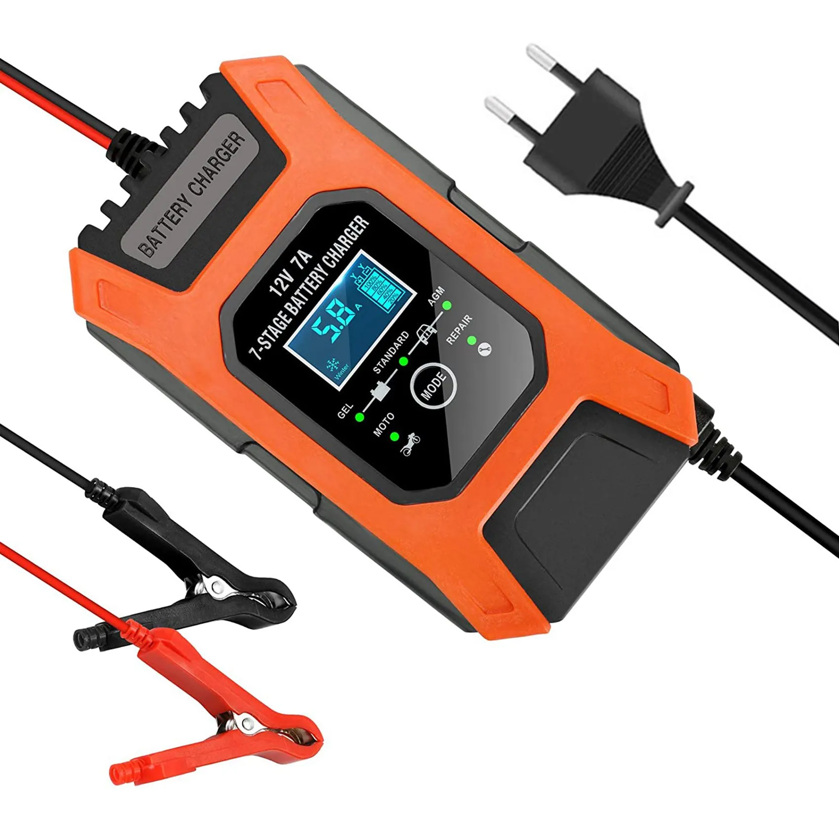 Автомобильное зарядное устройство FOXSUR, 12 В, 7 А, ЖК-дисплей, портативное зарядное устройство для аккумуляторов, Ремонтное зарядное устройство для автомобиля, газонокосилки, европейская вилка
Автомобильное зарядное устройство FOXSUR, 12 В, 7 А, ЖК-дисплей, портативное зарядное устройство для аккумуляторов, Ремонтное зарядное устройство для автомобиля, газонокосилки, европейская вилка