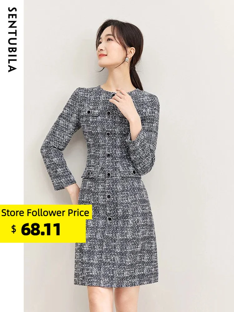 Sentubila Fashion Dress For Women Luxury Elegant Female Textured Round Neck Evening Dresses 2023 Party Spring Autumn 133L50668
Sentubila Fashion Dress For Women Luxury Elegant Female Textured Round Neck Evening Dresses 2023 Party Spring Autumn 133L50668