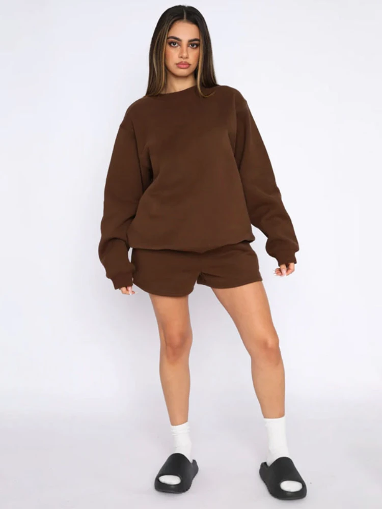2 Piece Pants Set for Women Elegant Outfit Solid Round Neck Long Sleeved Casual Shorts Hoodie Women's Suit Pant Sets New In
2 Piece Pants Set for Women Elegant Outfit Solid Round Neck Long Sleeved Casual Shorts Hoodie Women's Suit Pant Sets New In