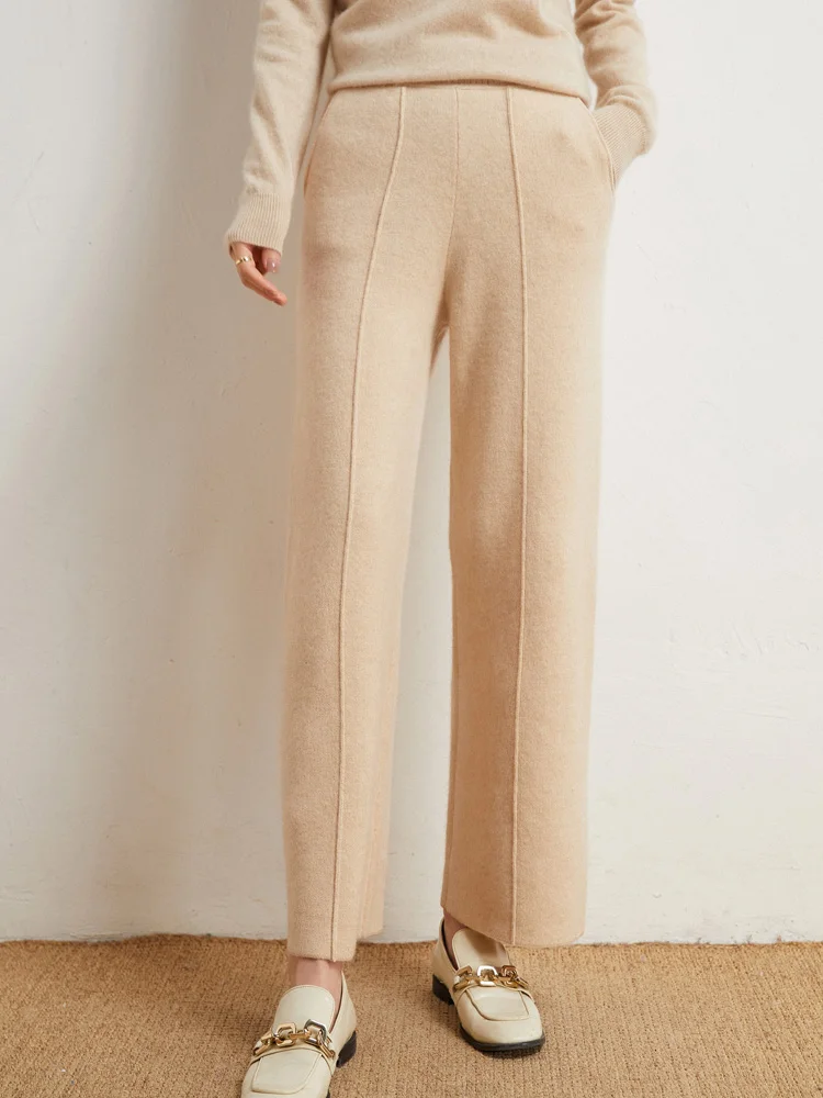 Aliselect Women Wide Leg Pants 100%Merino Wool Autumn Winter Casual Soft Warm Knitted Drop Mop Trousers New Fashion High Quality
Aliselect Women Wide Leg Pants 100%Merino Wool Autumn Winter Casual Soft Warm Knitted Drop Mop Trousers New Fashion High Quality