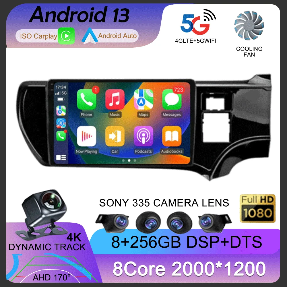 Автомобильный радиоприемник Carplay, Android 13, 4G, wi-fi, для Toyota Aqua Prius C 2011-2017, GPS-навигация, мультимедийный видеоплеер, 2Din, DVD, стерео, BT
Автомобильный радиоприемник Carplay, Android 13, 4G, wi-fi, для Toyota Aqua Prius C 2011-2017, GPS-навигация, мультимедийный видеоплеер, 2Din, DVD, стерео, BT