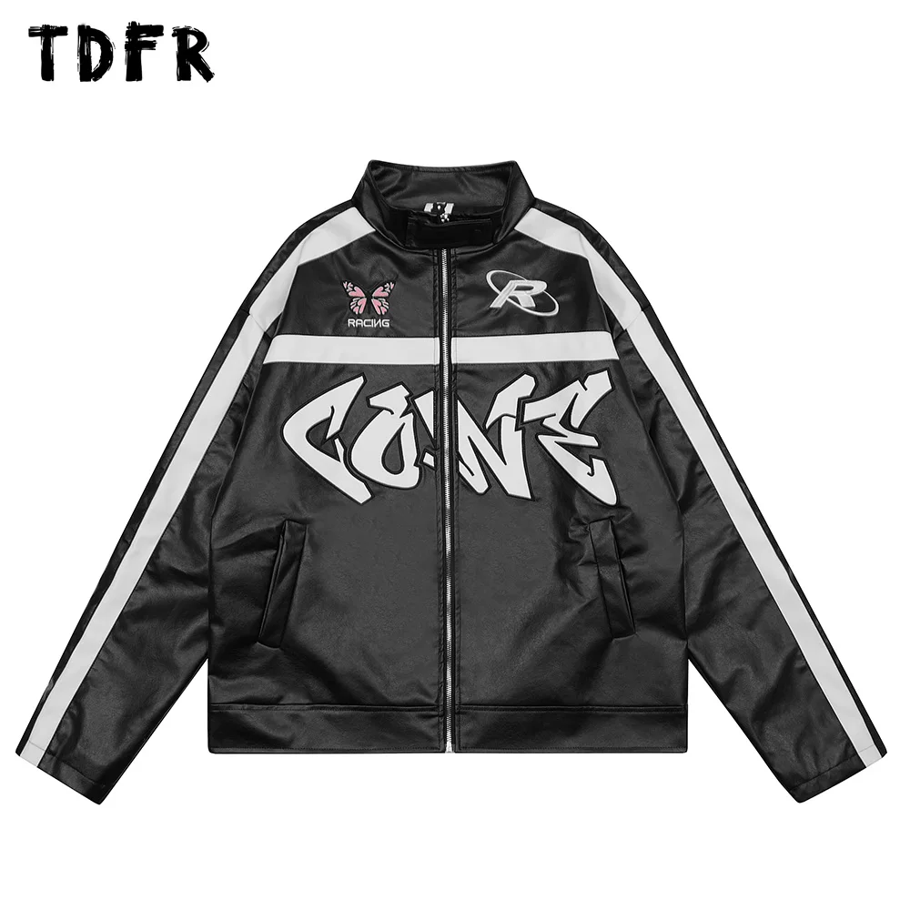 Contrast Paneled Motorcycle Leather Jacket Mens Letter Embroidery Casual Streetwear Stand collar Long Sleeve Outerwear Men
Contrast Paneled Motorcycle Leather Jacket Mens Letter Embroidery Casual Streetwear Stand collar Long Sleeve Outerwear Men