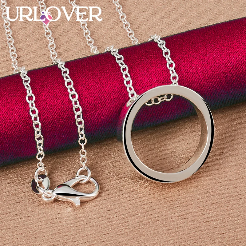 URLOVER 925 Sterling Silver Necklace For Woman Circular Pendant Chain Necklaces Lady Party Birthday Wedding Fashion Jewelry Gift
URLOVER 925 Sterling Silver Necklace For Woman Circular Pendant Chain Necklaces Lady Party Birthday Wedding Fashion Jewelry Gift