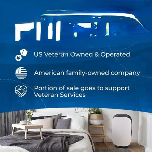 Air Purifier with Replaceable Front Panel, Veteran Owned Brand, 2-Year Medical Grade H13 HEPA Air Purifier, 6-stage Air Filtrati
Air Purifier with Replaceable Front Panel, Veteran Owned Brand, 2-Year Medical Grade H13 HEPA Air Purifier, 6-stage Air Filtrati