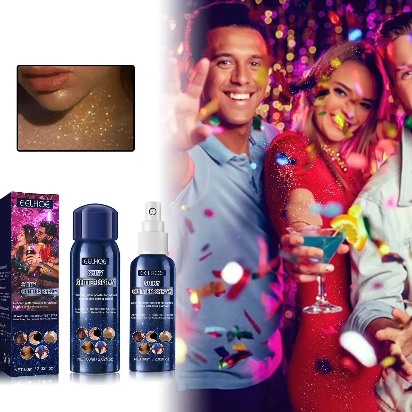 Shimmer Spray Highlighter Glitter Spray Face Contouring Nightclub Glitter Glitter Cosmetic Party Spray Highlight Body Brigh A4J8
Shimmer Spray Highlighter Glitter Spray Face Contouring Nightclub Glitter Glitter Cosmetic Party Spray Highlight Body Brigh A4J8