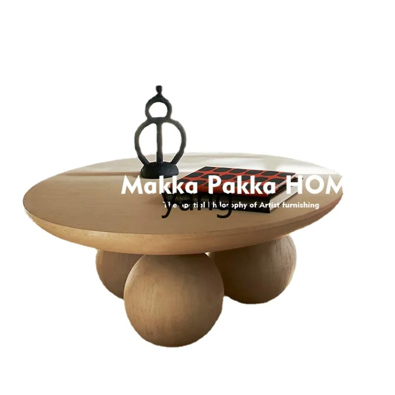 Yjq Retro Solid Wood round Coffee Table Silent Style Designer Model Creative Spherical Small round Table Living Room B & B 
Yjq Retro Solid Wood round Coffee Table Silent Style Designer Model Creative Spherical Small round Table Living Room B & B