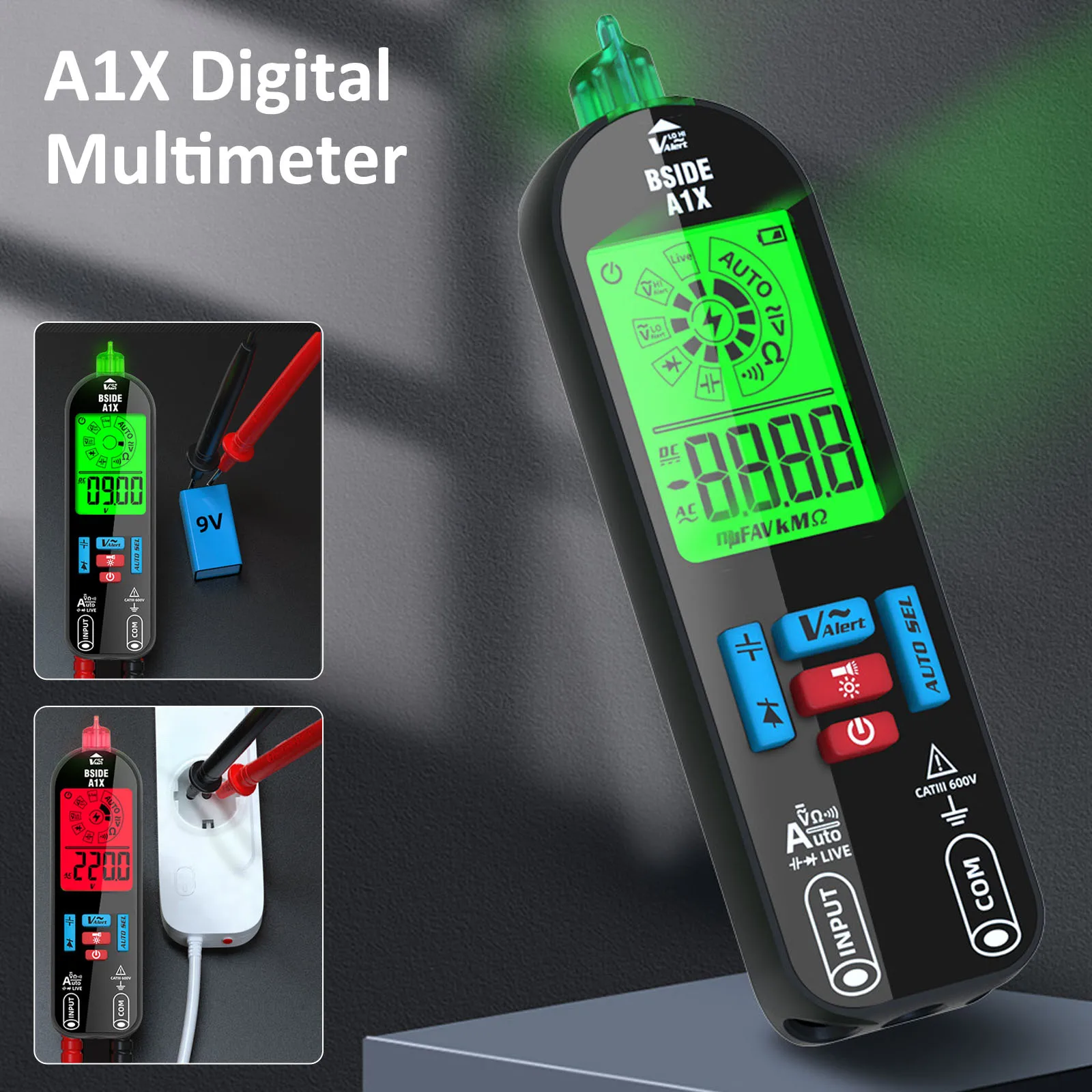 Multimeter Tester Smart Digital Multimeter with LCD Display Rechargeable Voltage Detector Multimeter 2000 Counts Auto Ranging
Multimeter Tester Smart Digital Multimeter with LCD Display Rechargeable Voltage Detector Multimeter 2000 Counts Auto Ranging
