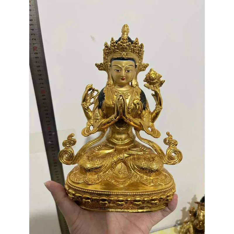 Wholesale Buddhism supply Goddess guanyin Buddha HOME Temple Worship safety healthy protection gilding COPPER Buddha statue
Wholesale Buddhism supply Goddess guanyin Buddha HOME Temple Worship safety healthy protection gilding COPPER Buddha statue