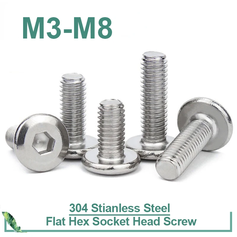 10pcs/lot 304 Stainless Steel Large Flat Hex Hexagon Socket Head Allen Screw Furniture Screw Connector Joint Bolt M3 M4 M5 M6 M8
10pcs/lot 304 Stainless Steel Large Flat Hex Hexagon Socket Head Allen Screw Furniture Screw Connector Joint Bolt M3 M4 M5 M6 M8