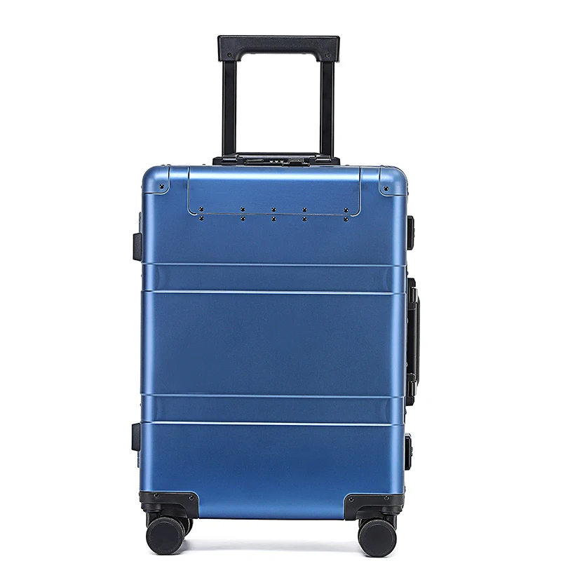 

All Aluminum Suitcase Front Opening Trolley Luggage Women's Bag Metal Business Men Password Suitcases on Wheels Cabin Travel Bag