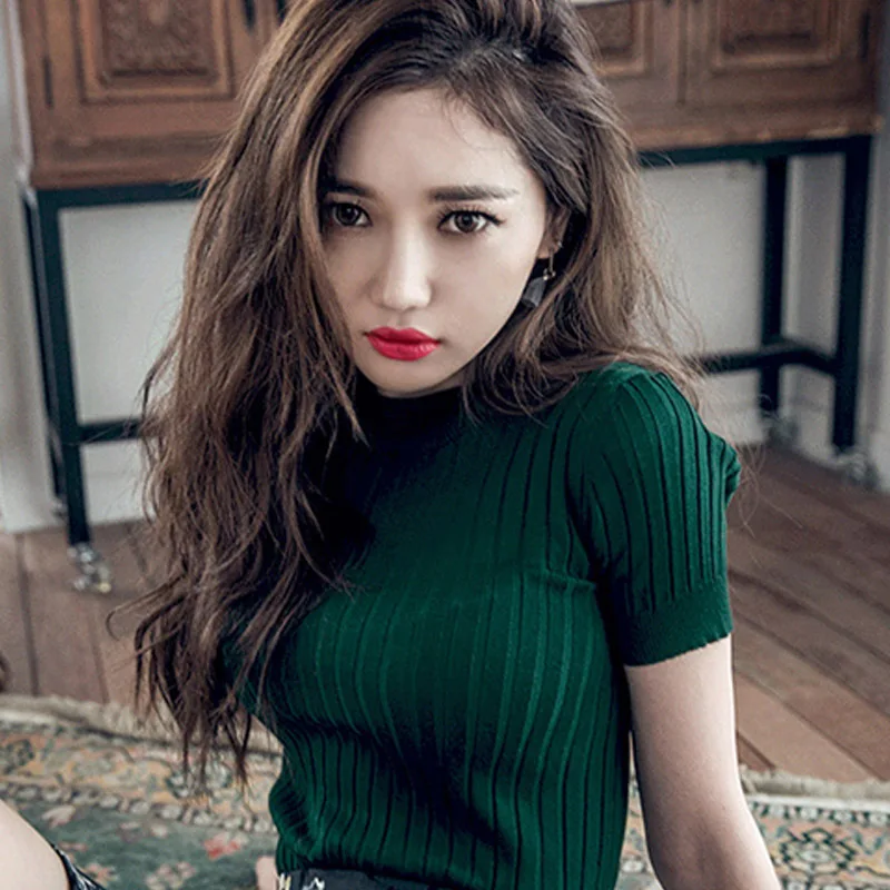 Women 2022 Summer Ice Silk Knitted Thin Sweater O-neck Half Turtleneck Short Sleeve Bottoming Shirt Top Slim Outer Wear Solid
Women 2022 Summer Ice Silk Knitted Thin Sweater O-neck Half Turtleneck Short Sleeve Bottoming Shirt Top Slim Outer Wear Solid