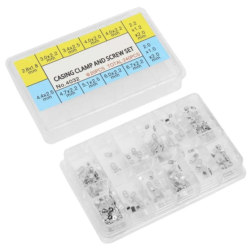 240Pcs Watch Casing Clamp Movement Adapter Securing Screw Washer Repair Part Tools For ETA 2824 2836 2846
240Pcs Watch Casing Clamp Movement Adapter Securing Screw Washer Repair Part Tools For ETA 2824 2836 2846
