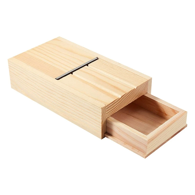 

Soap Cutter Drawer Box Wooden Soap Beveler Planer Soap Trimming Tool for DIY Craft Handmade Soap and Candles Making Cutting Too