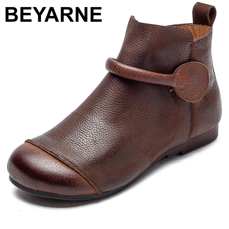 Retro Women Short Boots 2023 Autumn Winter New Genuine Leather Slip-on Shoes Handmade Round Toe Flat Ankle Boots 
Retro Women Short Boots 2023 Autumn Winter New Genuine Leather Slip-on Shoes Handmade Round Toe Flat Ankle Boots