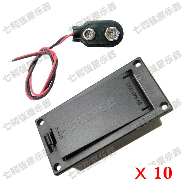 10 set 9V Battery Box/Holder/Case Compartment Cover With 9 Volt Battery Clip Buckle for Active Guitar Bass Pickup (DCH-FH-DK10)
10 set 9V Battery Box/Holder/Case Compartment Cover With 9 Volt Battery Clip Buckle for Active Guitar Bass Pickup (DCH-FH-DK10)