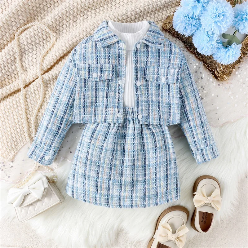 Fashion Infant Girl 3Pcs Clothes Set Fashion Long Sleeve T Jacket Tops Mini Skirt Toddler Suit
Fashion Infant Girl 3Pcs Clothes Set Fashion Long Sleeve T Jacket Tops Mini Skirt Toddler Suit