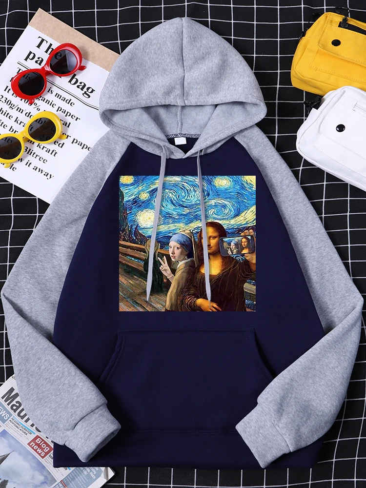 Creative Starry Sky Oil Painting Figure Selfie Print Women Raglan Hoodies Casual Oversize Sweatshirt O-Neck Funny Womans Clothes
Creative Starry Sky Oil Painting Figure Selfie Print Women Raglan Hoodies Casual Oversize Sweatshirt O-Neck Funny Womans Clothes