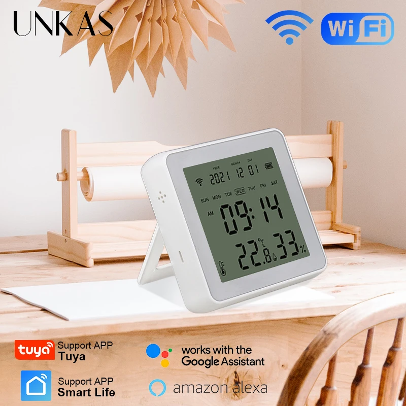 UNKAS Tuya WiFi Smart Home Temperature And Humidity Sensor Hub With LED Screen Works With Google Assistant
UNKAS Tuya WiFi Smart Home Temperature And Humidity Sensor Hub With LED Screen Works With Google Assistant