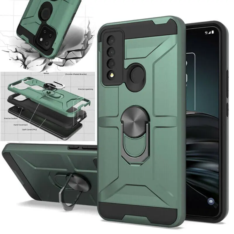 

Magnetic Holder Ring Shockproof Armor Cover For For TCL 20 XE 5G Case Shockproof Ring Rugged Stand Armor Cover