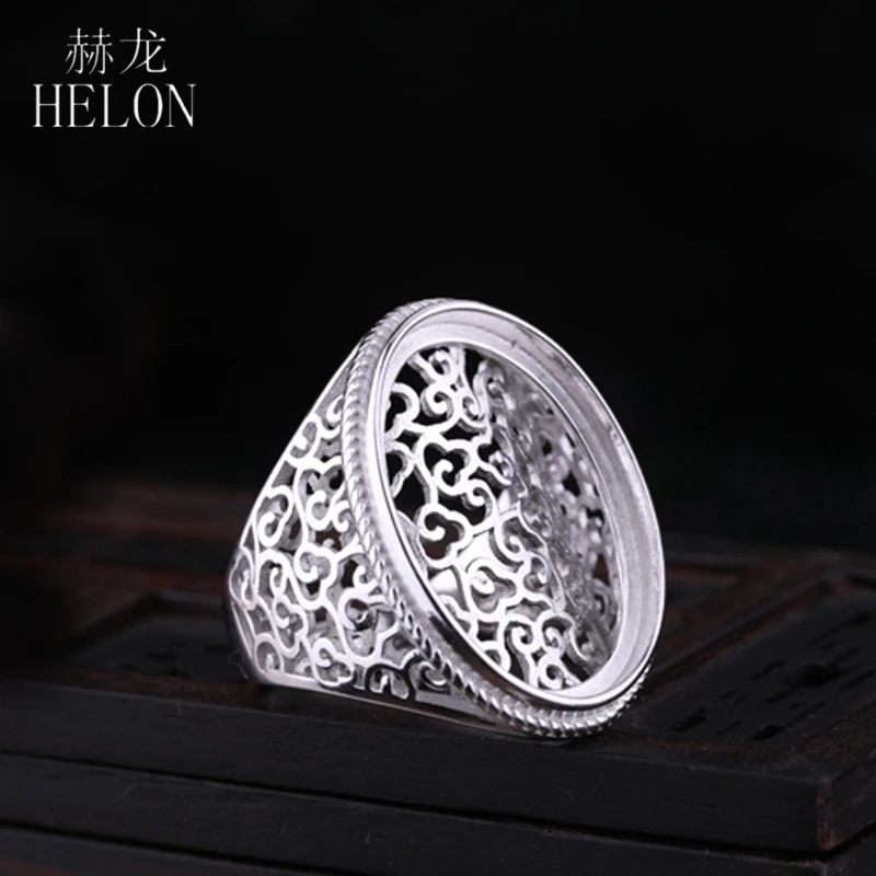 HELON 925 Sterling Silver 18X25mm,18x23,13x18mm Oval Cabochon Semi Mount Men Ring Vintage Engagement Wedding Ring Setting
HELON 925 Sterling Silver 18X25mm,18x23,13x18mm Oval Cabochon Semi Mount Men Ring Vintage Engagement Wedding Ring Setting