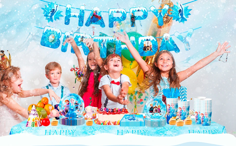 Elsa Birthday Party Supplies, 144pcs Frozen Party Decorations&Tableware-Plates Napkins Banner etc Frozen Birthday Party Supplies Elsa Birthday Party Supplies, 144pcs Frozen Party Decorations&Tableware-Plates Napkins Banner etc Frozen Birthday Party Supplies