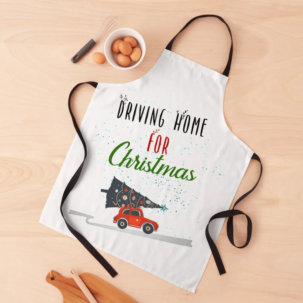 

Driving Home For Christmas. Merry Christmas Y'all. White Version 2. Apron Kitchens Woman Waterproof women women's kitchens Apron