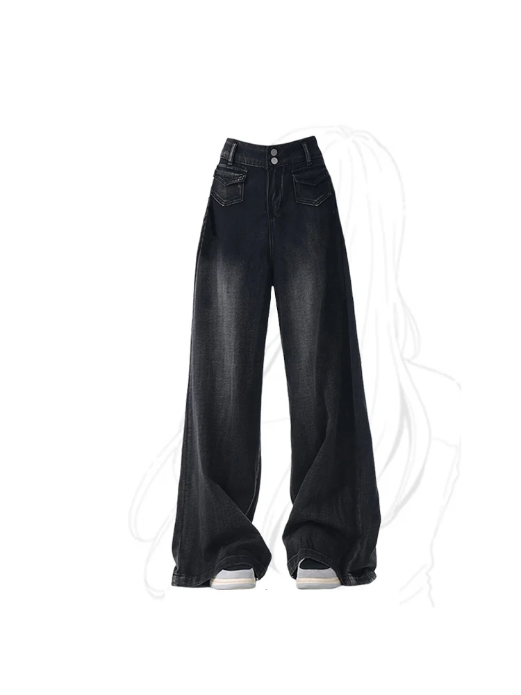 Women's Black Gothic Baggy Jeans Harajuku Vintage Emo 2000s Y2k Oversize Denim Trousers High Waist Wide Cowboy Pants 90s Clothes
Women's Black Gothic Baggy Jeans Harajuku Vintage Emo 2000s Y2k Oversize Denim Trousers High Waist Wide Cowboy Pants 90s Clothes