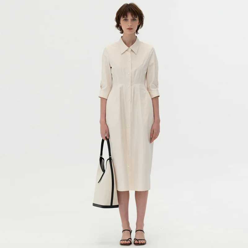 LC 24ss Women's Casual Split Sleeve Dress Women Waist Slim A-line Dress Shirt Dresses Women Clothing Streetwear Long Dress
LC 24ss Women's Casual Split Sleeve Dress Women Waist Slim A-line Dress Shirt Dresses Women Clothing Streetwear Long Dress