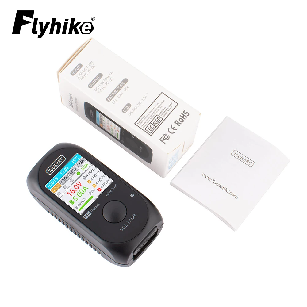 ToolkitRC M4 Pocket Balance Charger DC 80W 5A XT30 XT60 Input USB-C Input/Output Charger for 1-4S LiPo Battery Quick Charing
ToolkitRC M4 Pocket Balance Charger DC 80W 5A XT30 XT60 Input USB-C Input/Output Charger for 1-4S LiPo Battery Quick Charing