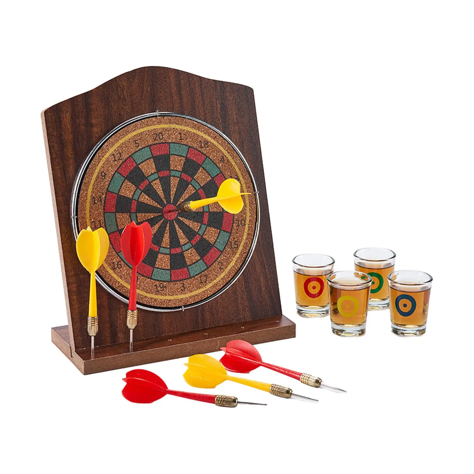 

Miniature Desk Top Darts 6 Darts for Adults Sports Actvities Wooden Dart Board Set for Park Party Family Game Beach Home Office