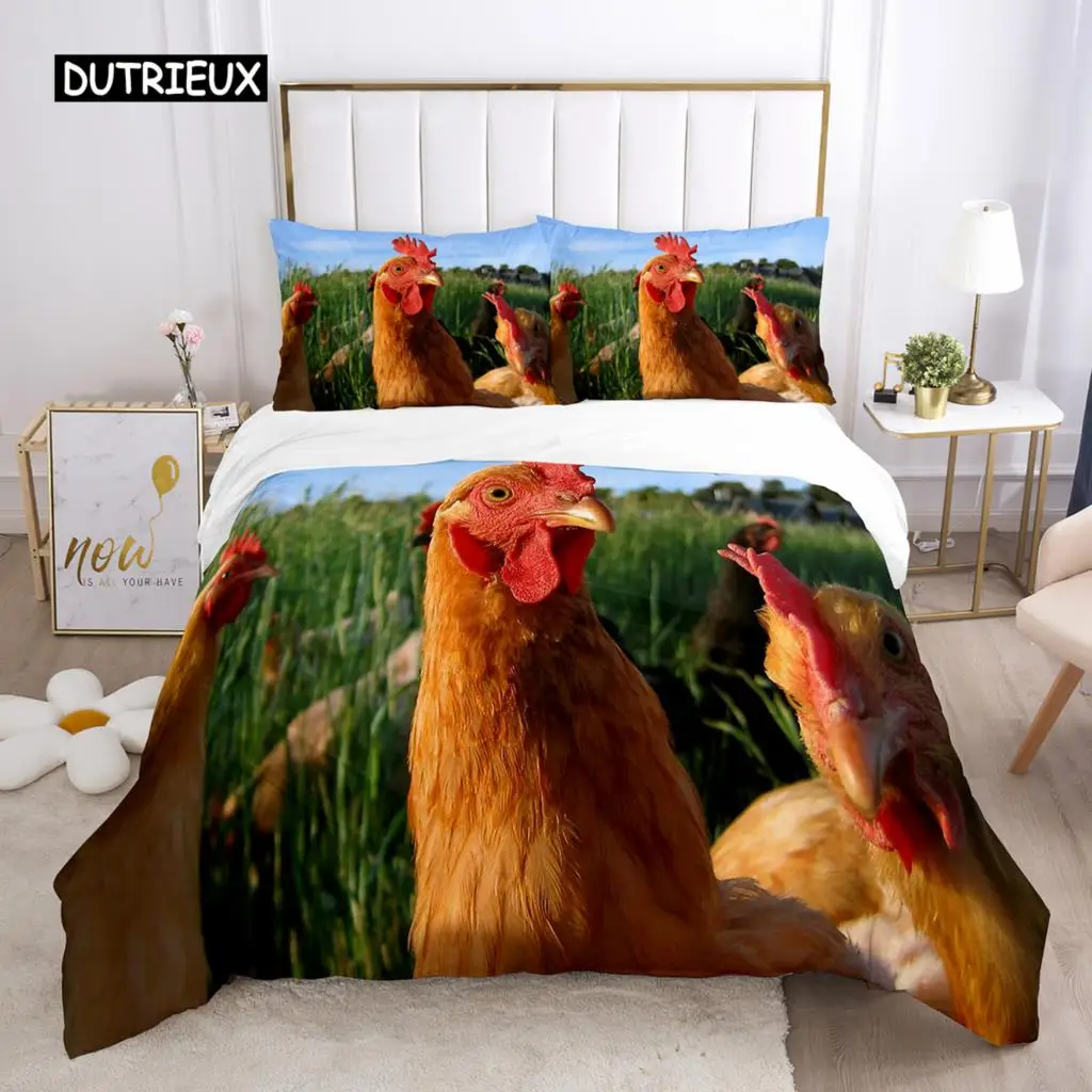 Chicken Duvet Cover Set Cool Animal Pattern Comforter Cover Funny Chicken Pattern Bedding Set Microfiber Wildlife Quilt Cover
Chicken Duvet Cover Set Cool Animal Pattern Comforter Cover Funny Chicken Pattern Bedding Set Microfiber Wildlife Quilt Cover