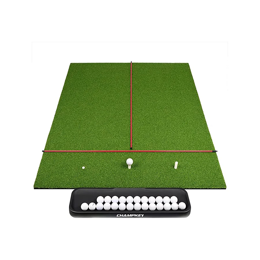 CHAMPKEY PRO Large Golf Hitting Mats Come with 2 Alignment Sticks and 4 Rubber Tees Premium Turf with Rubber Padding Golf Mats
CHAMPKEY PRO Large Golf Hitting Mats Come with 2 Alignment Sticks and 4 Rubber Tees Premium Turf with Rubber Padding Golf Mats