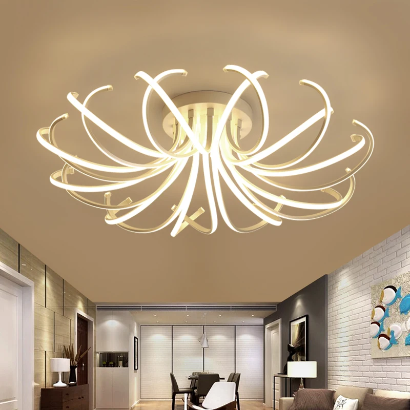 

Modern LED Ceiling Lights Living Room Bedroom White Color Aluminum Avize AC110-240V Lamparas De Techo Ceiling Lamp Fixtures